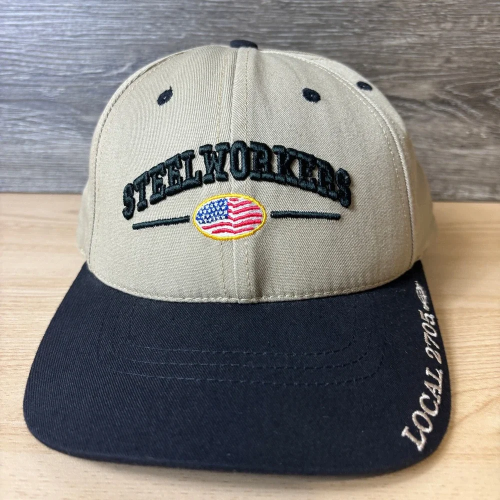 Steelworkers‎ Hat Cap Snap Back Brown Local 2705 Adjustable